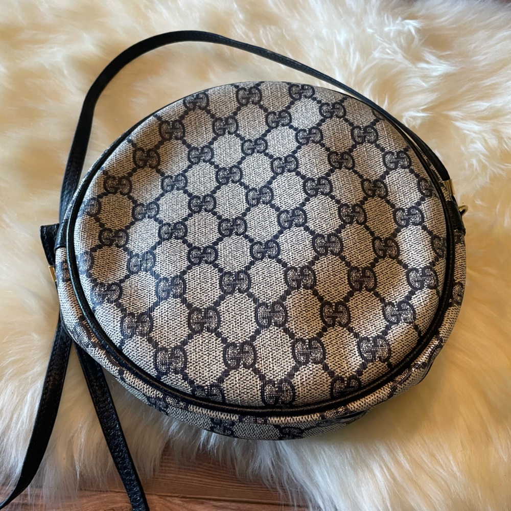 Gucci | vintage Ophidia GG Round Bag | Navy - Picture 4 of 16